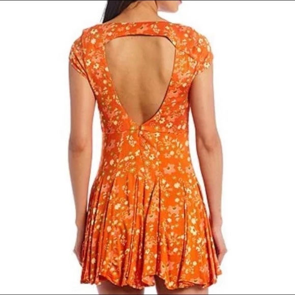 IT TAKES TWO CROSSOVER WOVEN SKATER DRESS PEACH COMBO NEW WITH TAGS - Picture 2 of 7